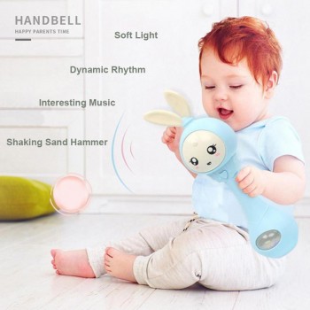 Lovely Baby Toys Hand Bells Baby Cute Music Rabbit Bell 0-12M Toddlers Cute Hand Rattles Ring Bell Early Educational Toys