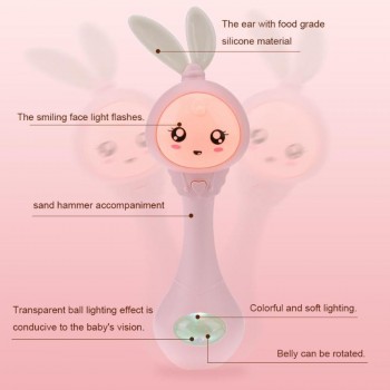 Lovely Baby Toys Hand Bells Baby Cute Music Rabbit Bell 0-12M Toddlers Cute Hand Rattles Ring Bell Early Educational Toys
