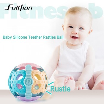 Fulljion Baby Teether Toys Ball Toddler Toys Rattles Mobiles Bebe Stroller Funny Soft Educational Infant Handbell Christmas Crib