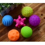4amp;6pcs Textured Multi Ball Set soft develop baby tactile senses toy Baby touch hand training Massage ball Rattle Activity toys