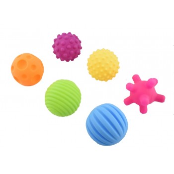 4amp;6pcs Textured Multi Ball Set soft develop baby tactile senses toy Baby touch hand training Massage ball Rattle Activity toys