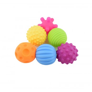 4amp;6pcs Textured Multi Ball Set soft develop baby tactile senses toy Baby touch hand training Massage ball Rattle Activity toys
