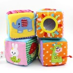 4pcs/set Baby Toys 0-12 Months Soft Play Cubes Plush Cloth Building Blocks Rattles Number Letters Multifunctional Toys Juguete