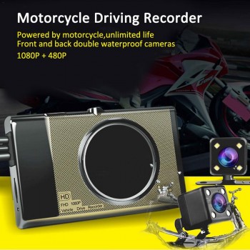 Motorcycle Recorder Dash Cam 125 Wide Angle Lens Full HD 1280P 3inch Dual Hidden Lens DVR Driving Recorder