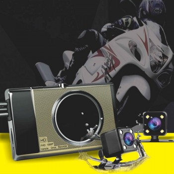 Motorcycle Recorder Dash Cam 125 Wide Angle Lens Full HD 1280P 3inch Dual Hidden Lens DVR Driving Recorder