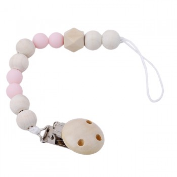1 Pcs  Wooden Baby Toy Gift Pacifier Clip Chian Holder Wooden Bead Teether Toy for Baby Chew Rattles Mobiles Newborn Toy Gift