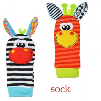 Baby Toy Baby Rattles Toys Animal Socks Wrist Strap with Rattle Baby Foot Socks Bug Wrist Strap