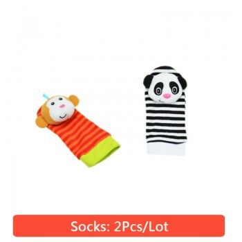 Baby Toy Baby Rattles Toys Animal Socks Wrist Strap with Rattle Baby Foot Socks Bug Wrist Strap
