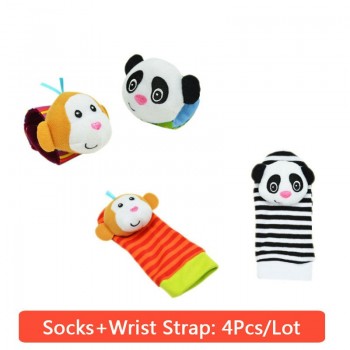 Baby Toy Baby Rattles Toys Animal Socks Wrist Strap with Rattle Baby Foot Socks Bug Wrist Strap