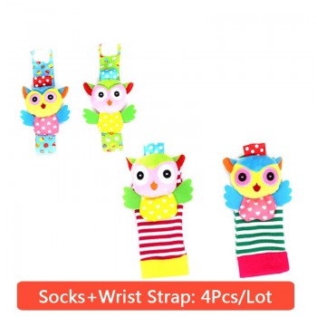 Baby Toy Baby Rattles Toys Animal Socks Wrist Strap with Rattle Baby Foot Socks Bug Wrist Strap