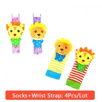 Baby Toy Baby Rattles Toys Animal Socks Wrist Strap with Rattle Baby Foot Socks Bug Wrist Strap