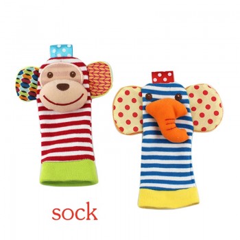 Baby Toy Baby Rattles Toys Animal Socks Wrist Strap with Rattle Baby Foot Socks Bug Wrist Strap