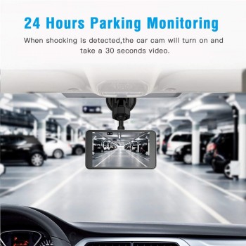 Dash Cam Dual Lens Full HD 1080P 4 IPS Car DVR Vehicle Camera Front+Rear Night Vision Video Recorder G-sensor Parking Mode WDR