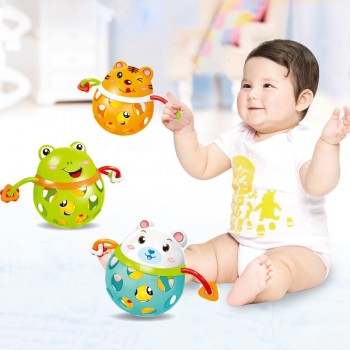 0-12 Months Baby Rattles toy Intelligence Grasping Gums Plastic Animal Music Hand Shake Toy Early Educational Gift for Newborns