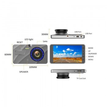 XST Full HD 1080P Car DVR 4 Inch IPS Screen Car Camera Dual Lens Dash Cam Video Recorder Night Vision G-sensor Registrator