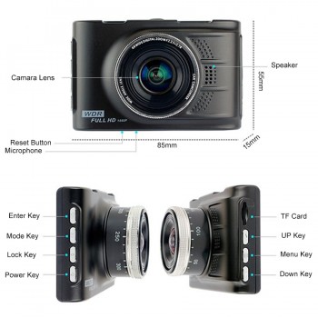 E-ACE Car Dvrs Mini Camera Novatek 96223 Dash Cam 3.0 Inch Full HD 1080P Auto Registrator Digital Video Recorder Camcorder