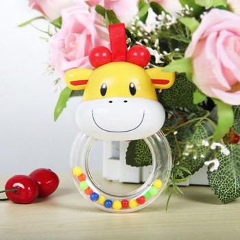 Baby Stop Crying Development Rattles Vocal Hand Bell Teether Kids Toys for Newborn Cartoon Elephant Baby Rattle Cow in the Crib