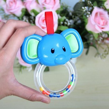 Baby Stop Crying Development Rattles Vocal Hand Bell Teether Kids Toys for Newborn Cartoon Elephant Baby Rattle Cow in the Crib