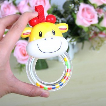 Baby Stop Crying Development Rattles Vocal Hand Bell Teether Kids Toys for Newborn Cartoon Elephant Baby Rattle Cow in the Crib