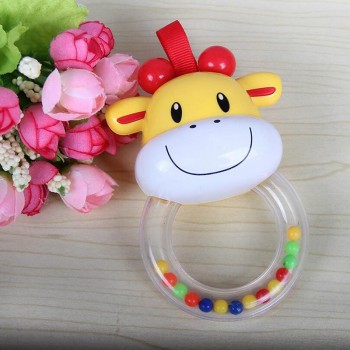 Baby Stop Crying Development Rattles Vocal Hand Bell Teether Kids Toys for Newborn Cartoon Elephant Baby Rattle Cow in the Crib