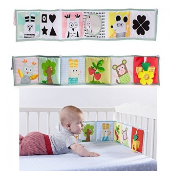 0-12 months newborn crib bed baby toys soft cloth books infant colors/ animal early educational stroller rattle toys
