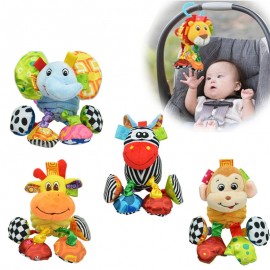 Baby Rattle Ring Bell  Toy Soft Plush Elephant Crib Bed Hanging Animal Teether  Infant Early Educational Doll WJ323