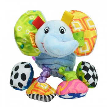 Baby Rattle Ring Bell  Toy Soft Plush Elephant Crib Bed Hanging Animal Teether  Infant Early Educational Doll WJ323