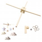 1Set Mobile Baby Hanger Baby Mobile Crib Hanger Frame Mobile DIY Crafts Frame Mobile Holder In Natural Wood Handmade Newborn Toy