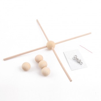 1Set Mobile Baby Hanger Baby Mobile Crib Hanger Frame Mobile DIY Crafts Frame Mobile Holder In Natural Wood Handmade Newborn Toy
