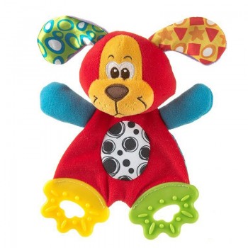 Infant Cute Lion Plush Toy Baby Dog Soft Appease Stuffed Toy Comfort Towel with Sound Paper and Teether Playmate Calm Doll