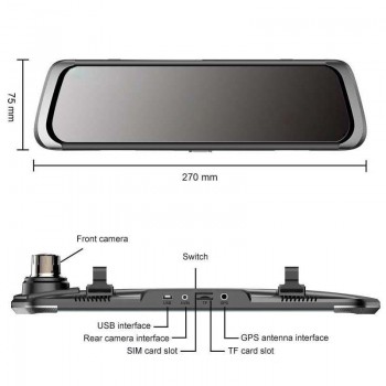 ANSTAR Dash Cam full HD 1920*1080P 4G Car DVR Camera 10 IPS Stream Rear View Mirror ADAS WiFi Video Camera Auto Registrar