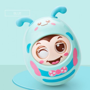 Cartoon Round Blink Tumbler Safe ABS Materials Early Education Montessori Toys for Baby Music Rattle Toy for Kids T0058