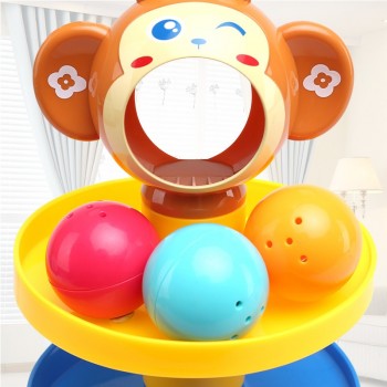 Huanger Baby Rolling Ball Bell Toys Pile Tower Puzzle toys Kids Rattles Ring 0-24months Child Newborn Educationslamp;Learning Gift