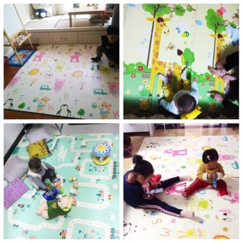 Infant Shining 180X200CM XPE Play Mat 1CM Thickness Cartoon Baby Play Mat Foldable Anti-skid Carpet Children Game Mat B