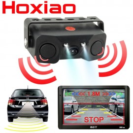 Car rear view camera Night vision LED light High definition Rearview Vehicle Camera Add Reversing Radar sensor detector camera
