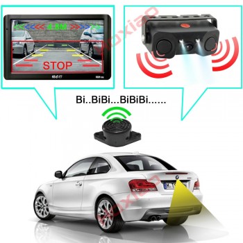 Car rear view camera Night vision LED light High definition Rearview Vehicle Camera Add Reversing Radar sensor detector camera