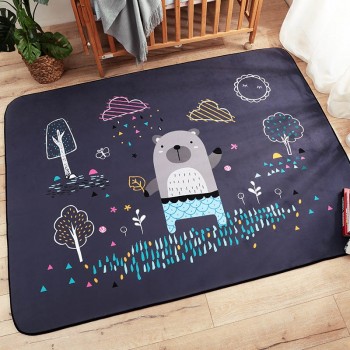 Infant Shining Baby Play Mat Children Puzzle Cartoon Carpet Suede Large Rugs Living Room Mat Children Bedroom Thicken Blanket