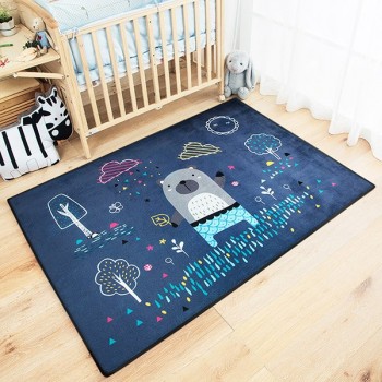 Infant Shining Baby Play Mat Children Puzzle Cartoon Carpet Suede Large Rugs Living Room Mat Children Bedroom Thicken Blanket
