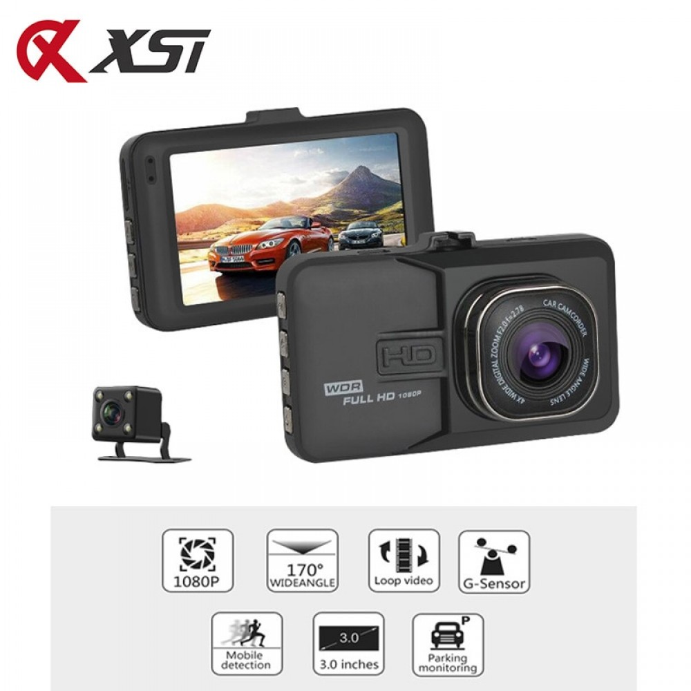 XST Full HD 1080P Car DVR 3.0 Inch IPS Screen Car Camera Dual Lens Dash Cam Video Recorder Night Vision G-sensor Registrator