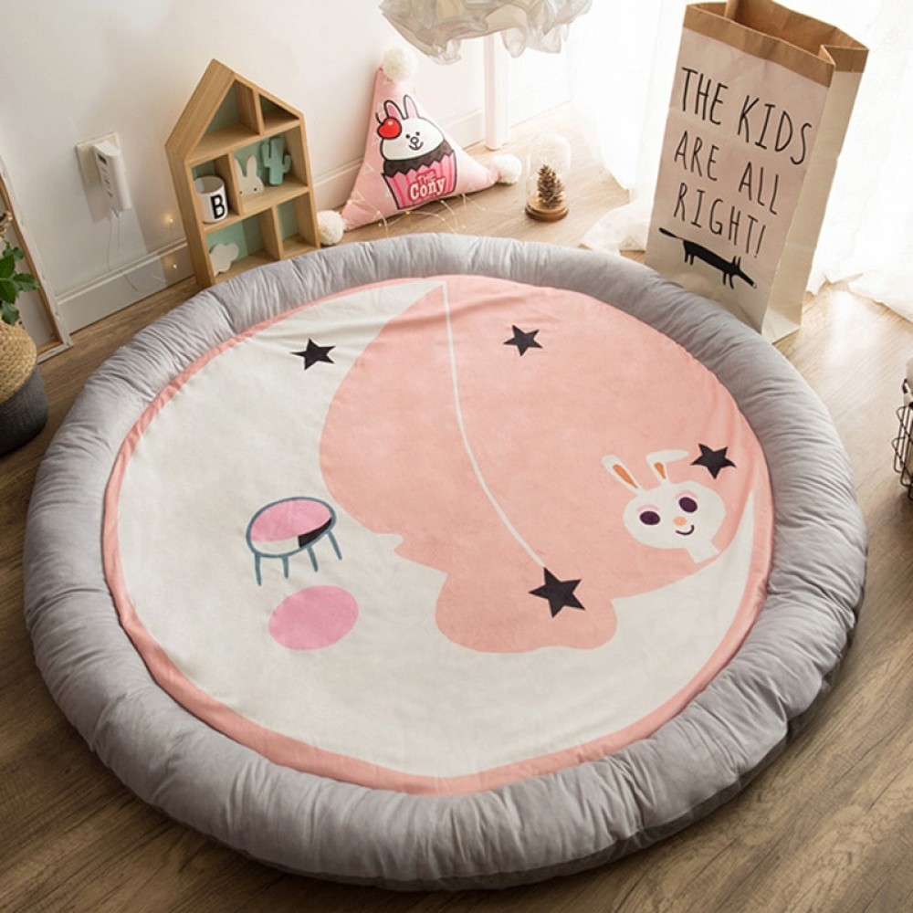 Soft Cotton Development Mat for Baby Play Mat Cartoon Kids Rug Roundness Childrens Pad for Crawling Activity Rug for Infant