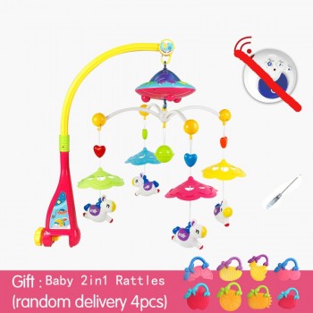 Huanger  Baby bed bell toy 0-12 month rotating music hanging baby rattle bracket baby crib mobile holder