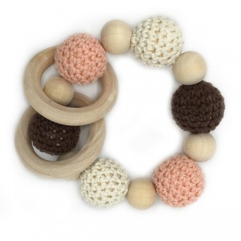 Wooden Teething Bracelets Can Chew Crochet Beads Baby Rattle Wooden Beads Baby Toys Organic Rattle Wooden Bracelets
