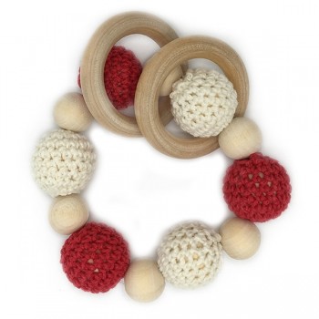 Wooden Teething Bracelets Can Chew Crochet Beads Baby Rattle Wooden Beads Baby Toys Organic Rattle Wooden Bracelets