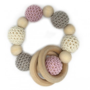 Wooden Teething Bracelets Can Chew Crochet Beads Baby Rattle Wooden Beads Baby Toys Organic Rattle Wooden Bracelets