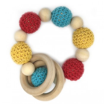 Wooden Teething Bracelets Can Chew Crochet Beads Baby Rattle Wooden Beads Baby Toys Organic Rattle Wooden Bracelets