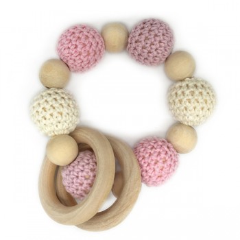 Wooden Teething Bracelets Can Chew Crochet Beads Baby Rattle Wooden Beads Baby Toys Organic Rattle Wooden Bracelets