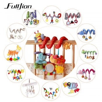 Fulljion Baby Rattles Mobiles Strollers Toys For Baby Cartoon Musical Bebe Bed Bell Toy Soft Hanging Funny Rattle Christmas Crib