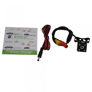 Car Rear View Camera Plug 4 LED HD Night Vision Camera Wide Degrees Mini Night Vision Rear View Reversing Camera