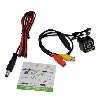Car Rear View Camera Plug 4 LED HD Night Vision Camera Wide Degrees Mini Night Vision Rear View Reversing Camera