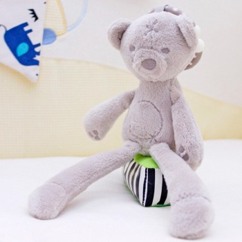 Cute Baby Crib Stroller Toy Rabbit Bunny Bear Soft Plush Infant Doll Stuff Mobile Bed Pram kid Animal Hanging Ring Baby Rattle